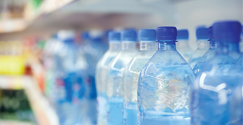 Bottled water contains microplastics