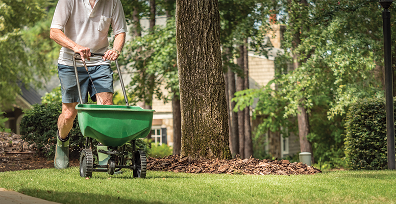 Man Fertilizing His Grass